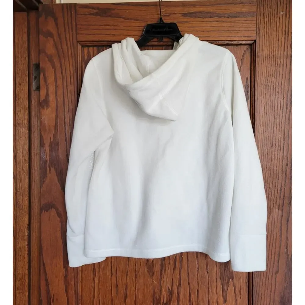 CALVIN KLEIN PERFORMANCE Fleece Jacket Womens Large White Embroidered Zip Hoodie - Picture 2 of 15